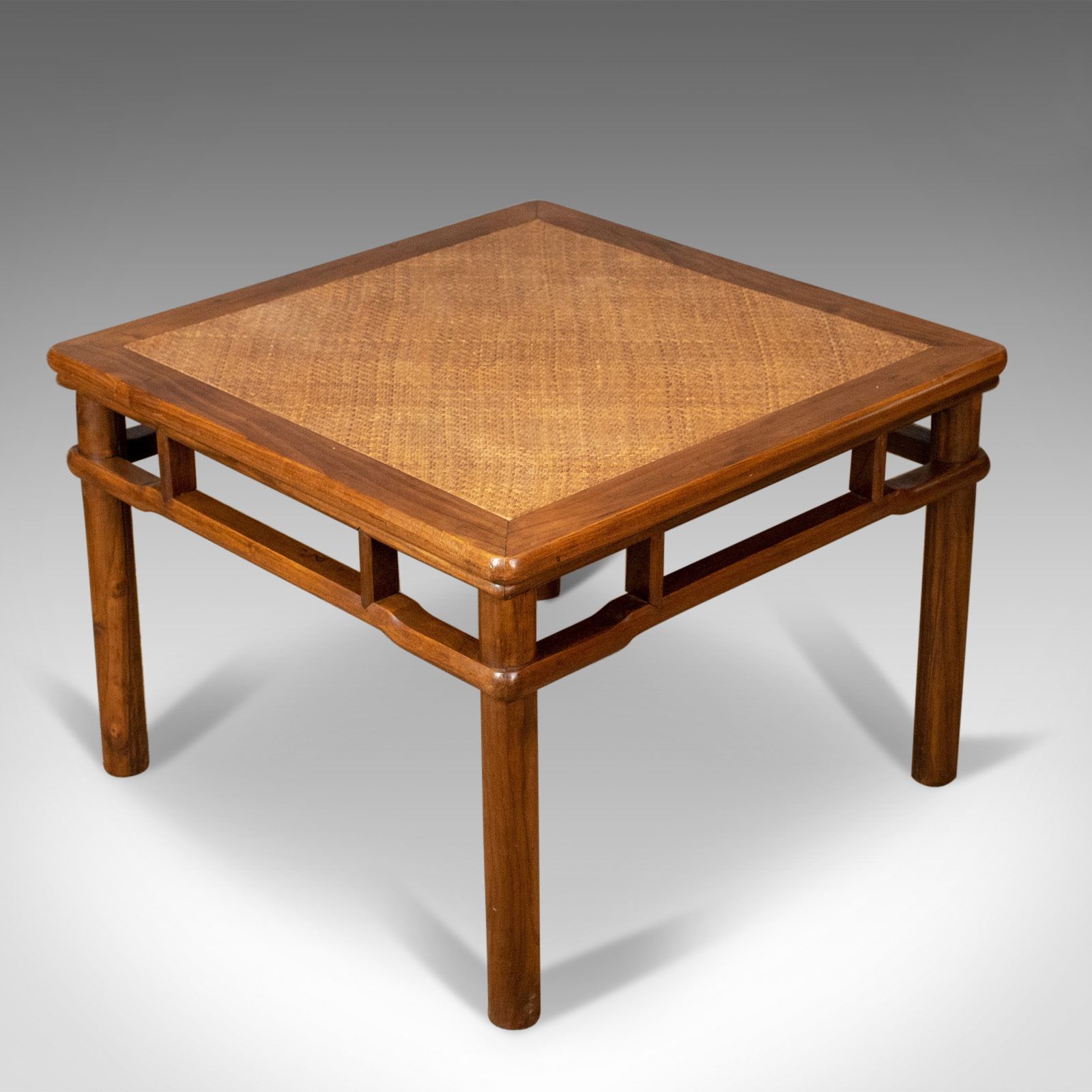 Chinese Elm And Rattan Coffee Table, Side, Lamp, Late 20th Century photo for sale