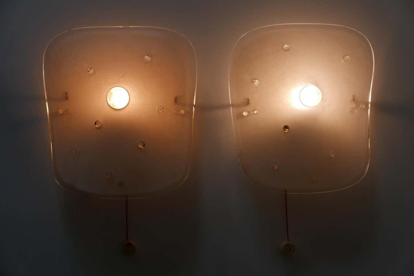 Set Of Two Mid Century Modern Lucite Wall Lamps Sconces By Rupert Nikoll, 1960s photo furniture