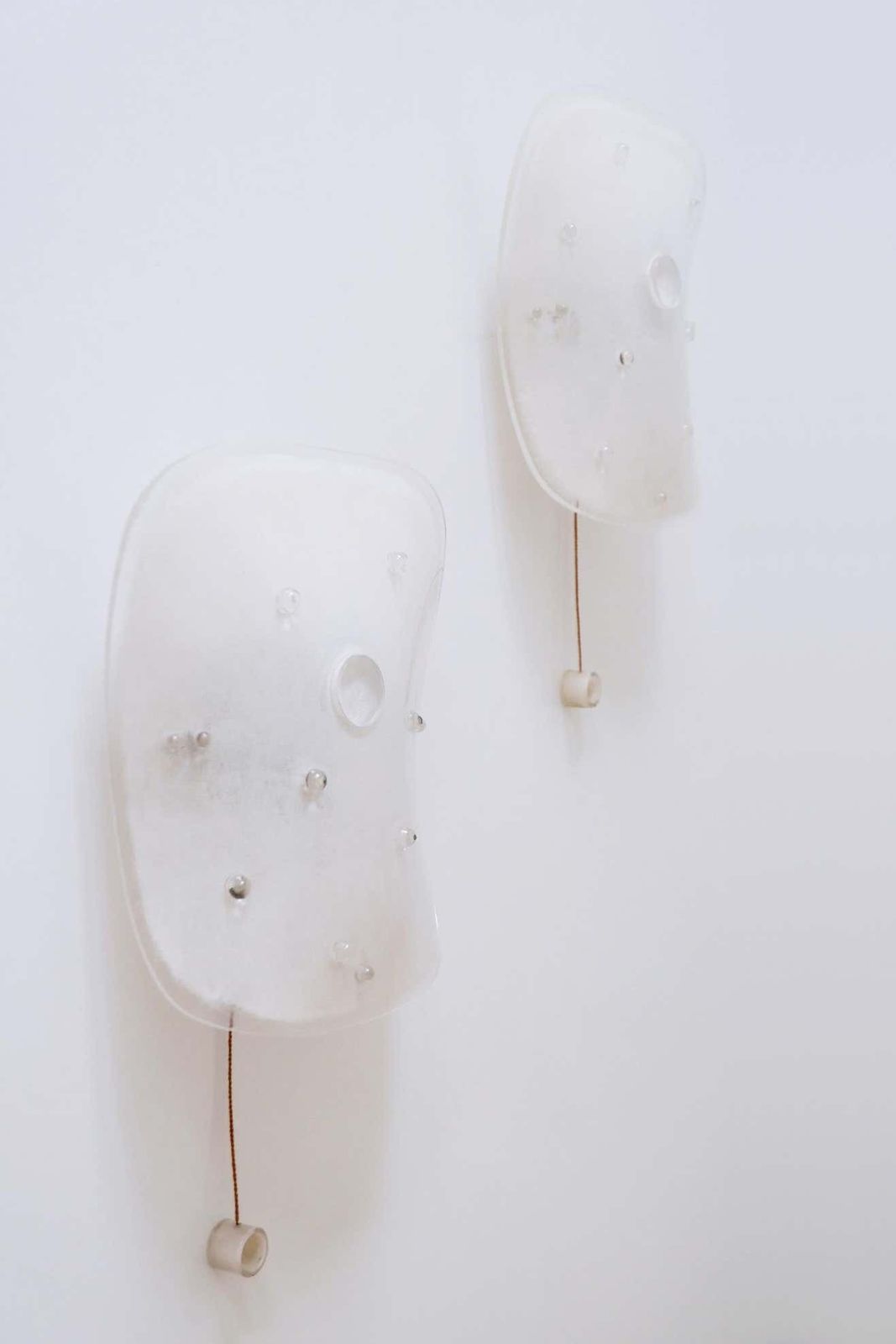 photo for sale Set Of Two Mid Century Modern Lucite Wall Lamps Sconces By Rupert Nikoll, 1960s