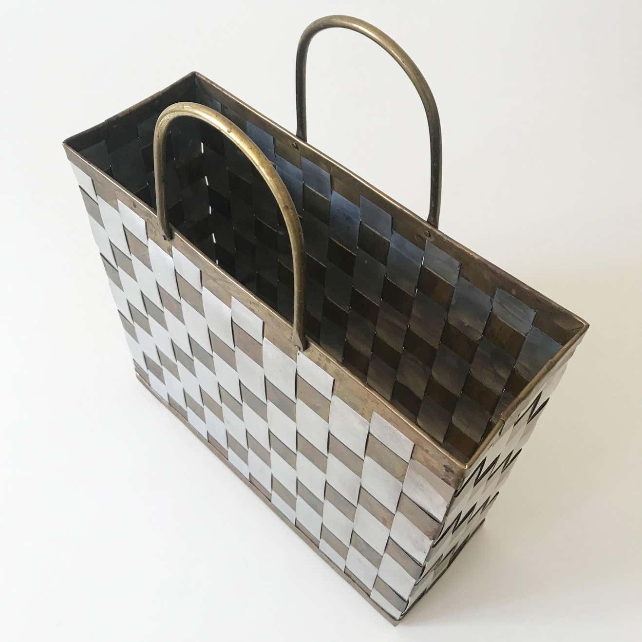 889.0 Hollywood Regency Magazine Rack Or Stand In The Style Of Paul Evans Italy 1970s photo