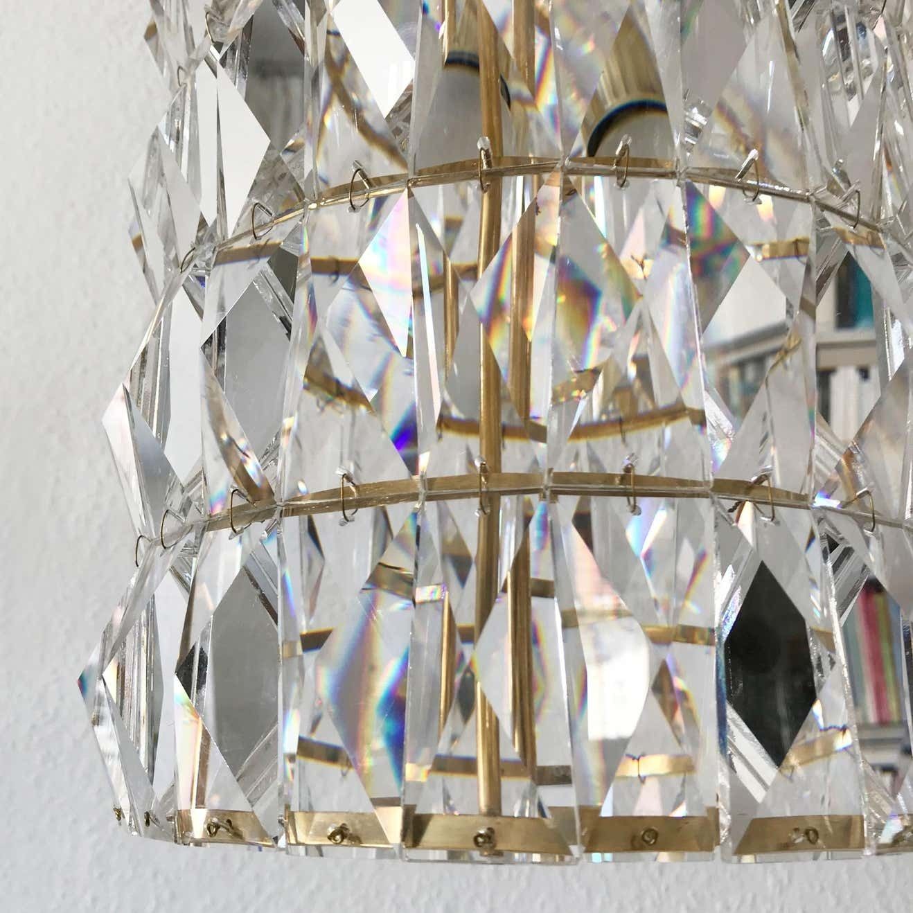 photo vintage Crystal Glass Pendant Lamp Or Chandelier By Bakalowits & Söhne Vienna Austria