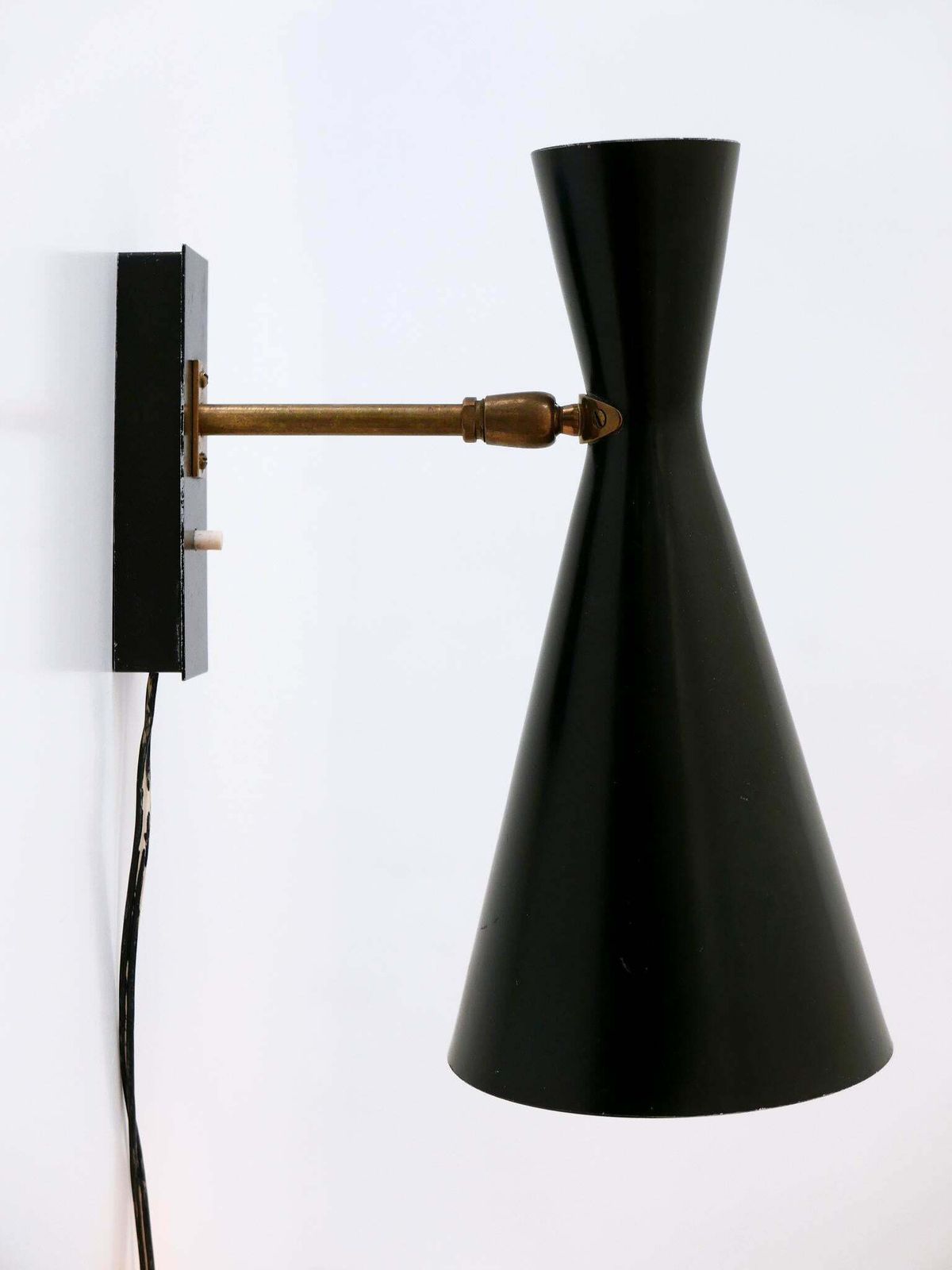 Rare And Elegant Mid Century Modern Diabolo Sconce By Bag Turgi Switzerland 1950s photo furniture