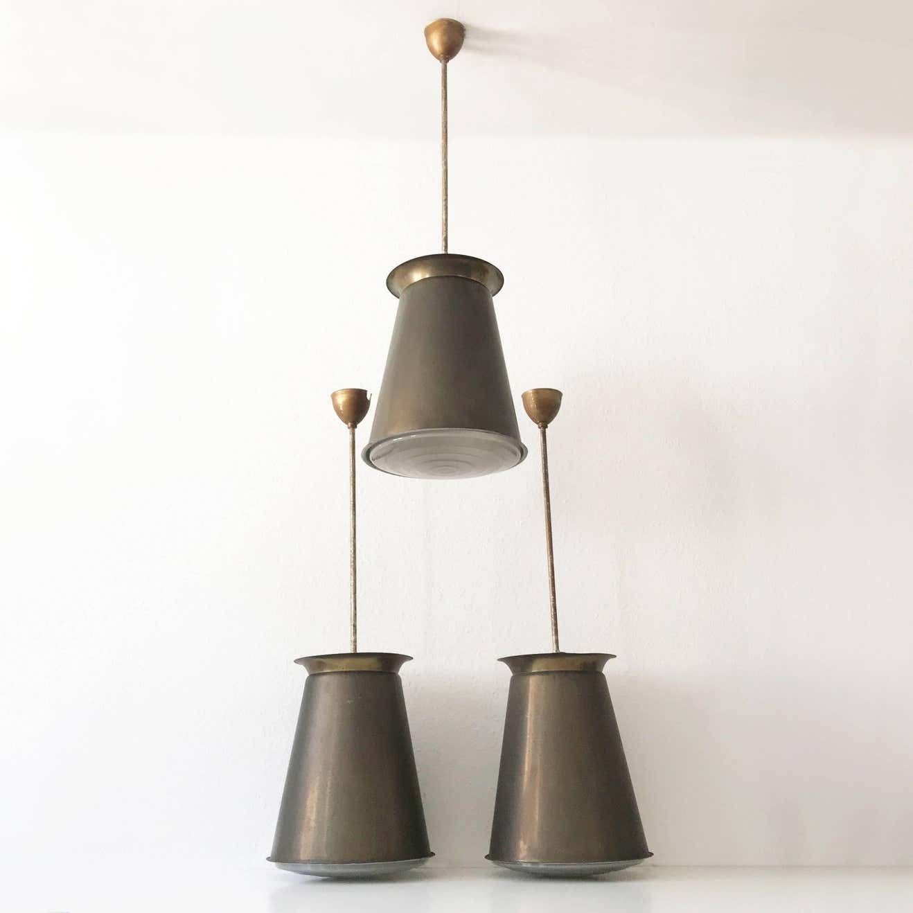 photo vintage Exceptional Bauhaus Pendant Lamp By Adolf Meyer For Zeiss Ikon, 1930s, Germany