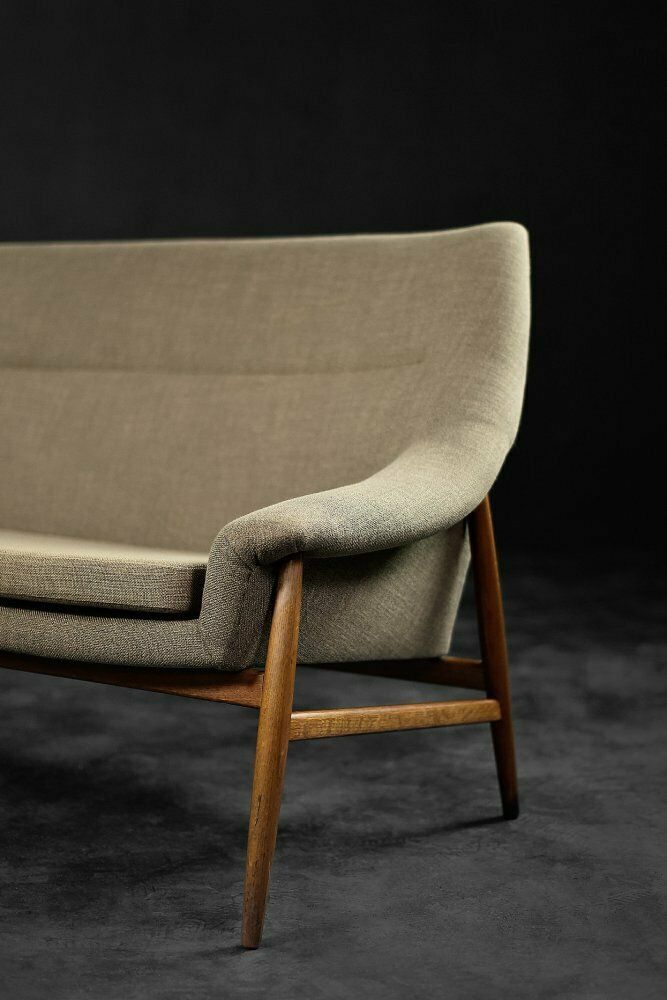 Mid Century Scandinavian Modern Two Seater Sofa In Brown Fabric From Ikea, 1961 photo for sale