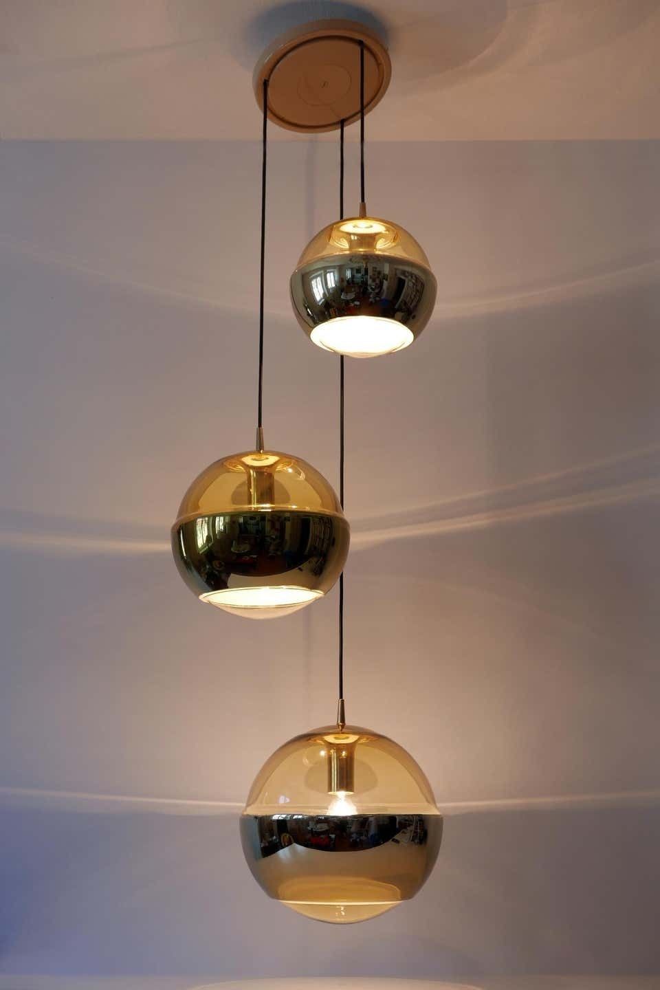 Xxl Mid Century Modern Chandelier Or Cascading Pendant Lamp By Peill & Putzler photo Lighting