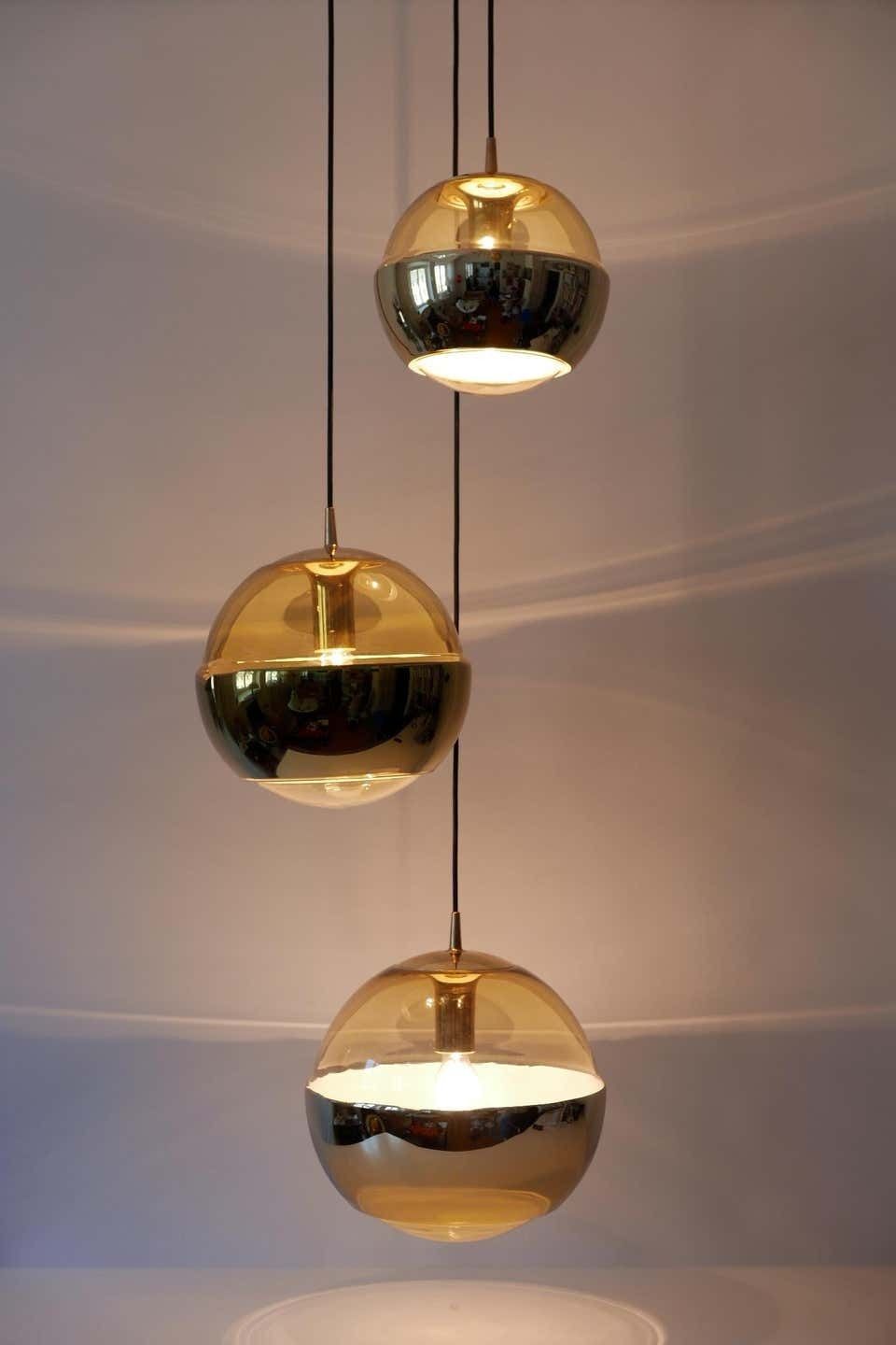 Xxl Mid Century Modern Chandelier Or Cascading Pendant Lamp By Peill & Putzler photo vintage