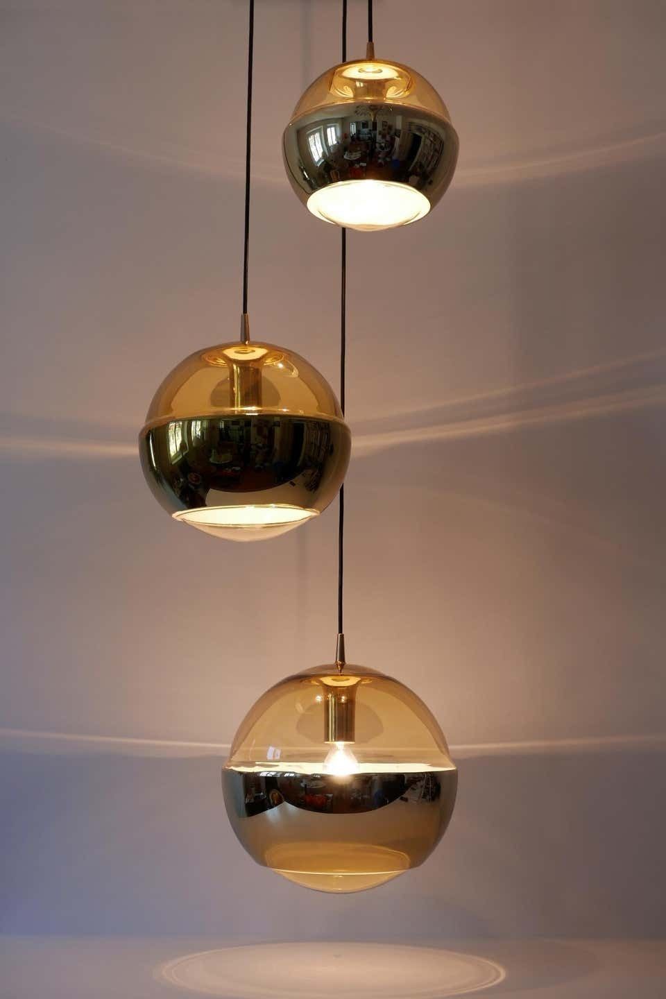 4084.0 Xxl Mid Century Modern Chandelier Or Cascading Pendant Lamp By Peill & Putzler photo
