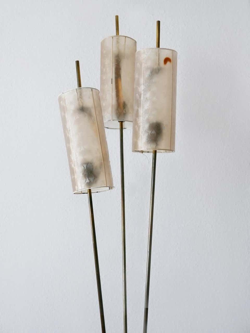 Rare And Elegant Mid Century Modern Sputnik 3 Flamed Floor Lamp, 1950s, Germany photo for sale