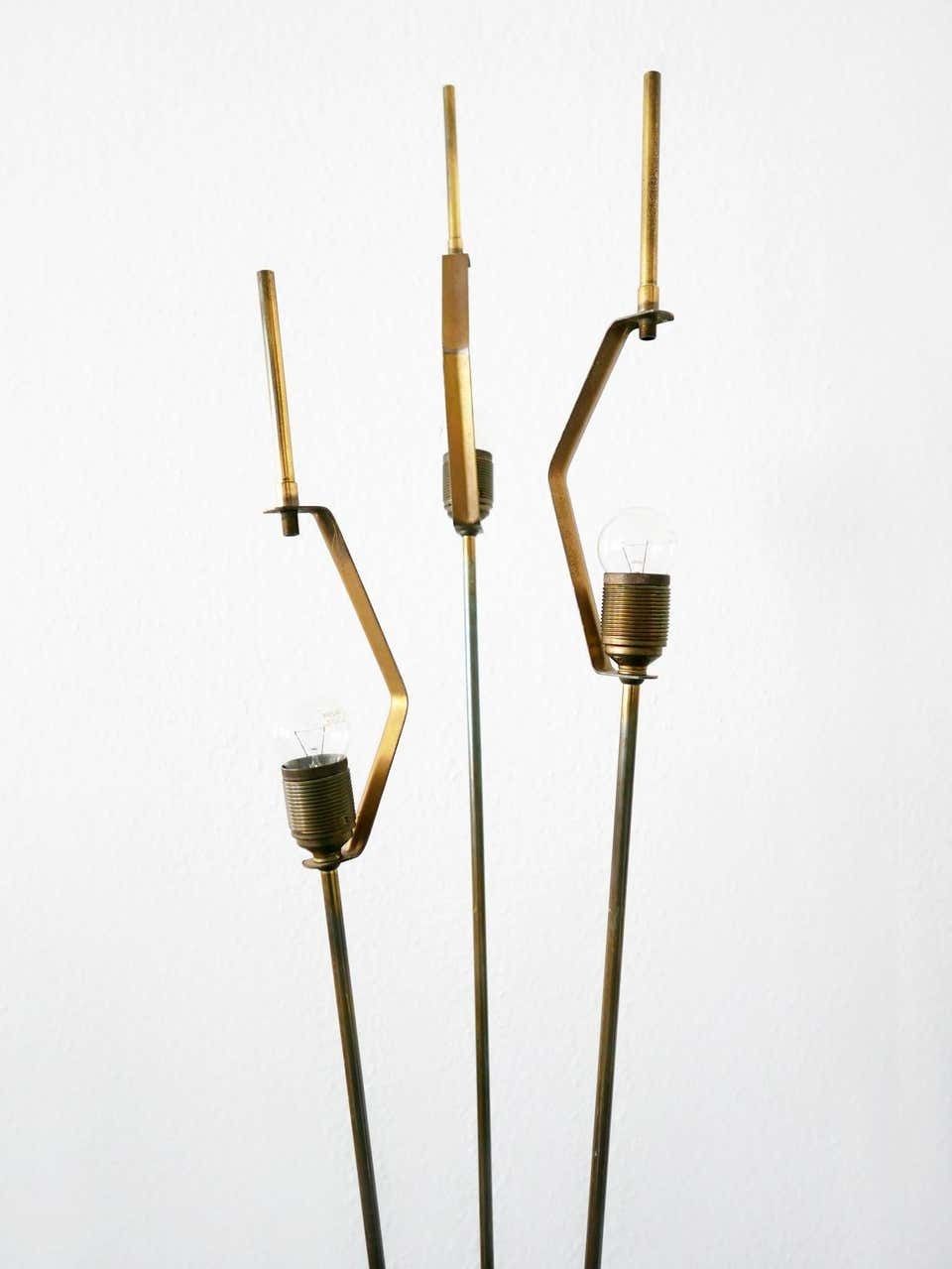 photo for sale Rare And Elegant Mid Century Modern Sputnik 3 Flamed Floor Lamp, 1950s, Germany