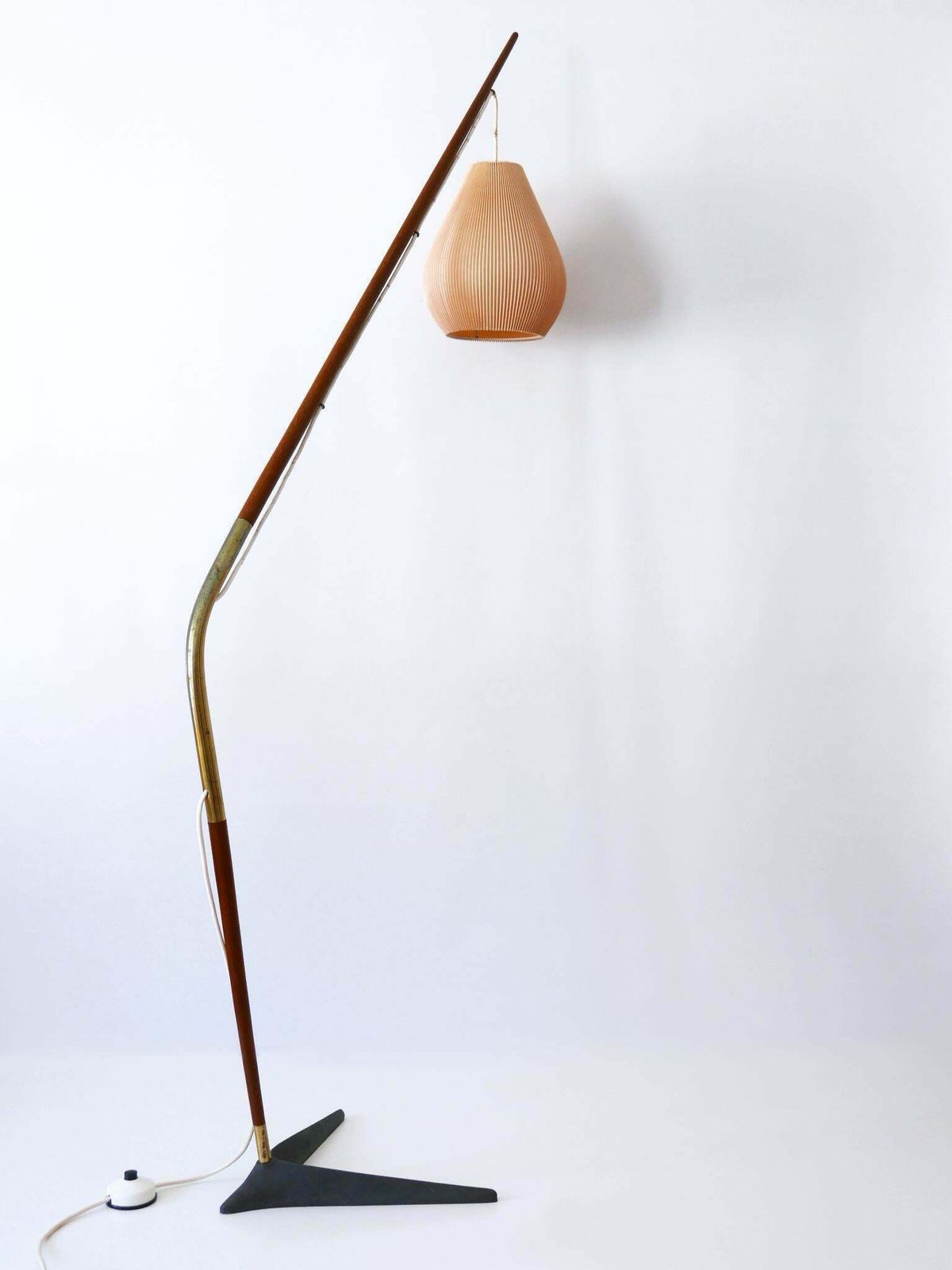Lighting Exceptional Fishing Pole Floor Lamp By Svend Aage Holm Sørensen Denmark 1950s photo