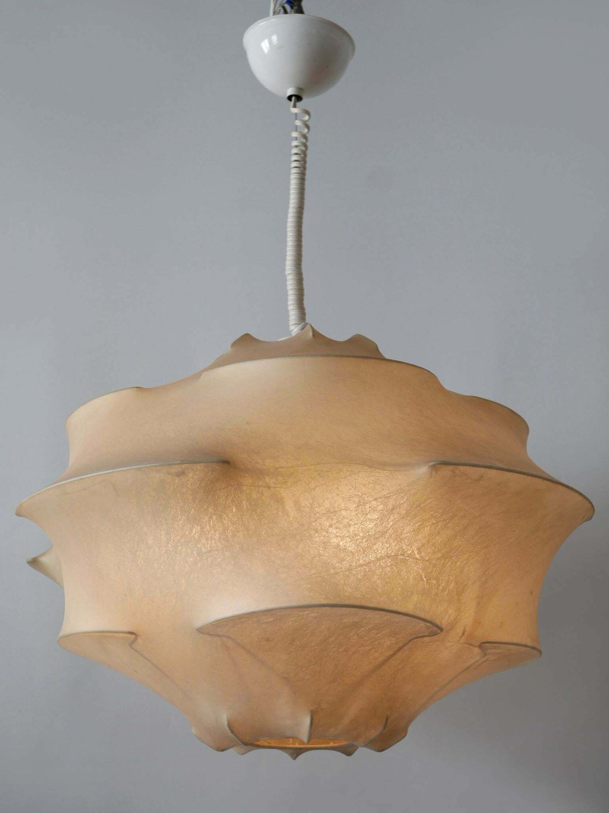 Xl Mid Century Modern Cocoon Pendant Lamp Or Hanging Light By Flos Italy, 1960s photo for sale