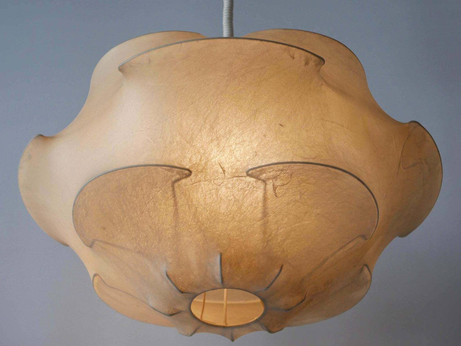 Xl Mid Century Modern Cocoon Pendant Lamp Or Hanging Light By Flos Italy, 1960s photo vintage