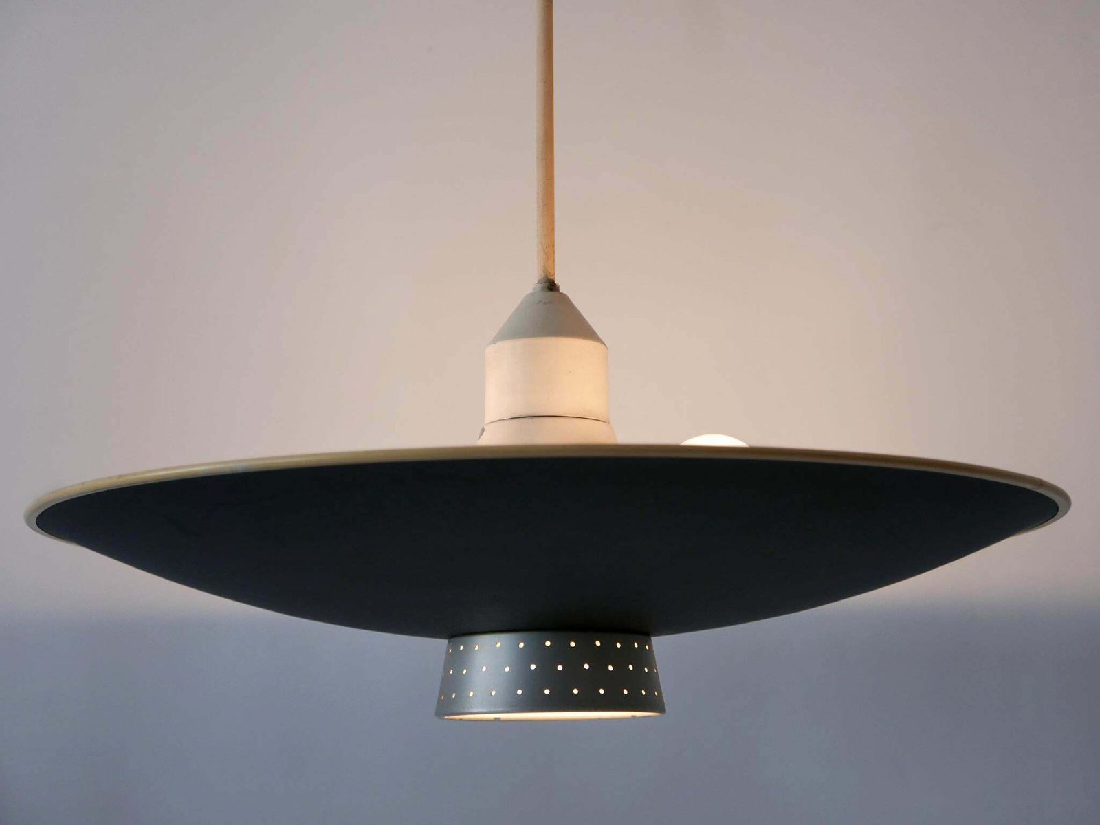 photo for sale Rare Mid Century Modern 4 Flamed Pendant Lamp Dd 39 By Philips Netherlands 1950s