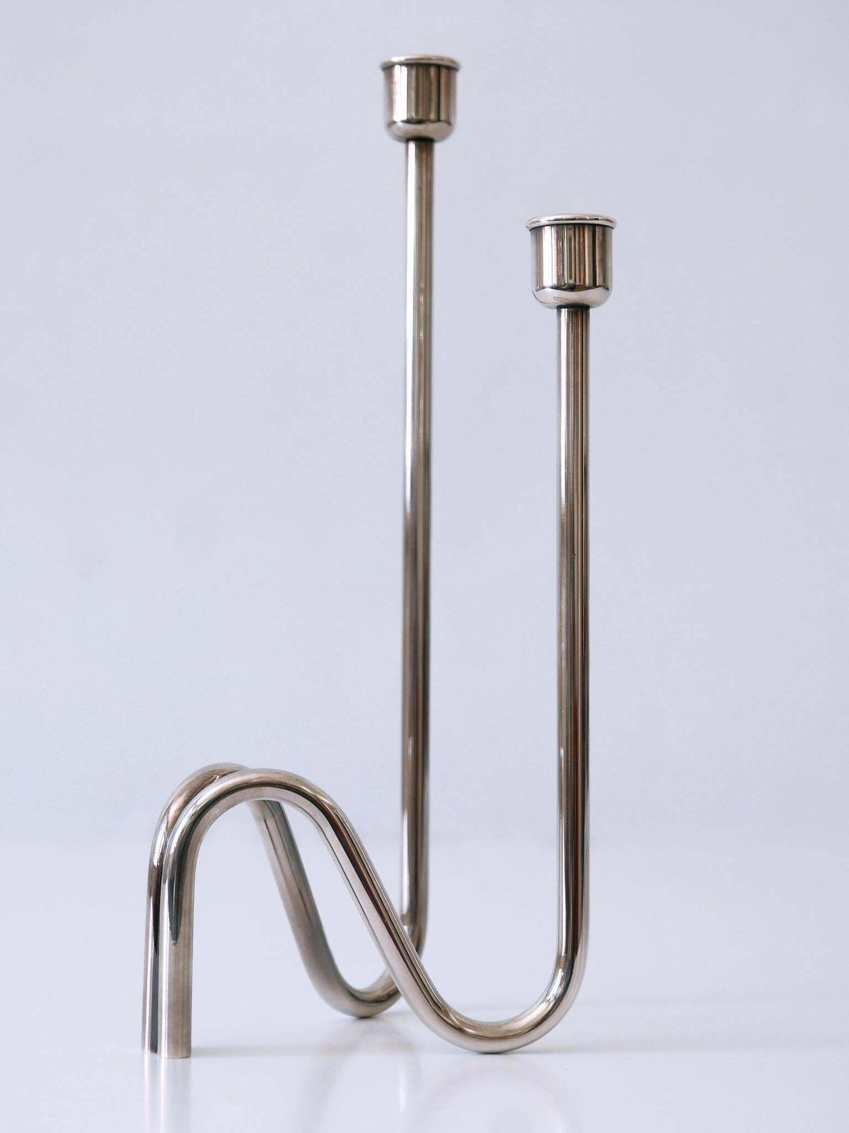Elegant Mid Century Modern Candle Holder Flamma By Lino Sabattini Italy 1970s photo vinterior