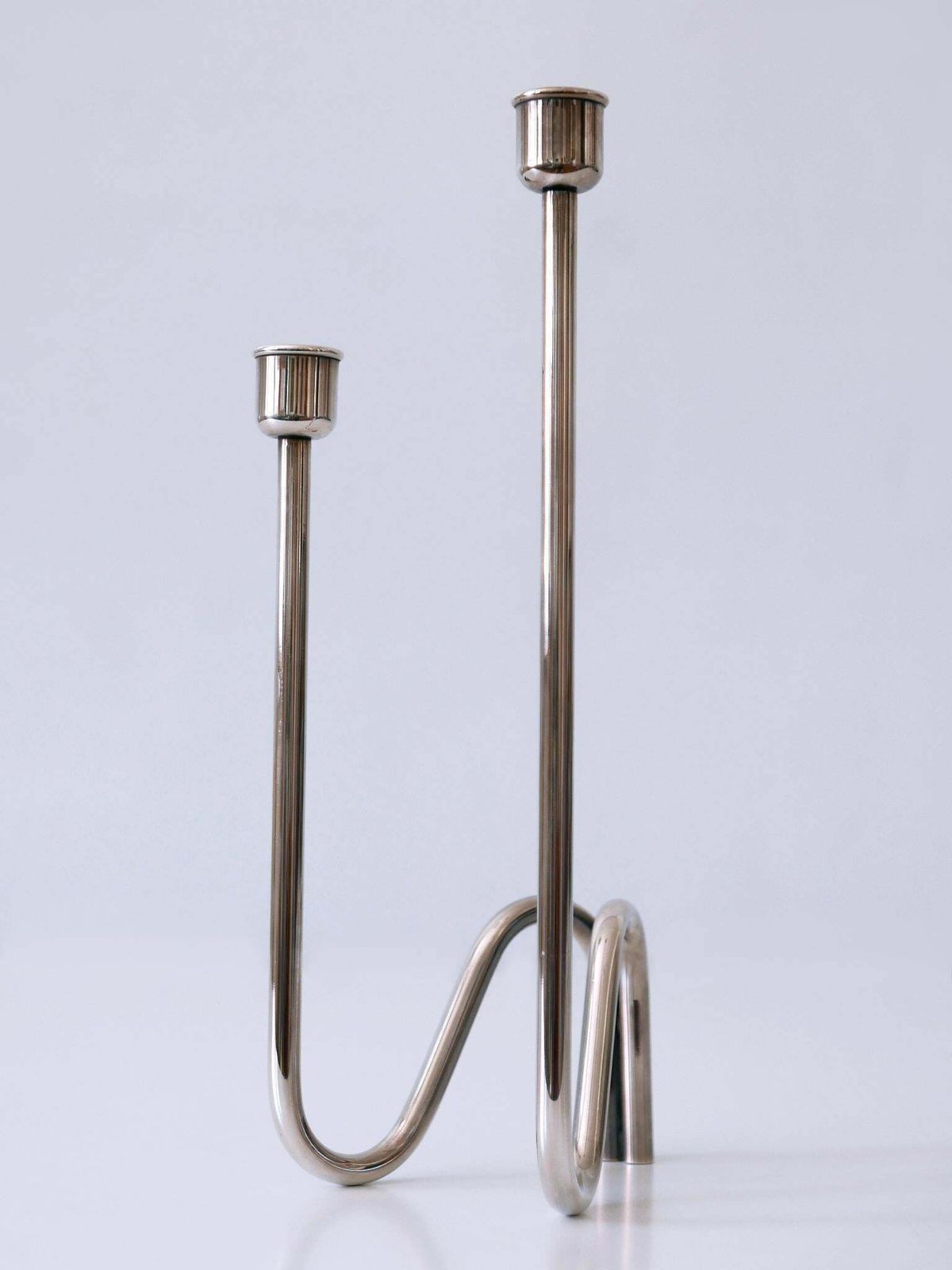 photo for sale Elegant Mid Century Modern Candle Holder Flamma By Lino Sabattini Italy 1970s