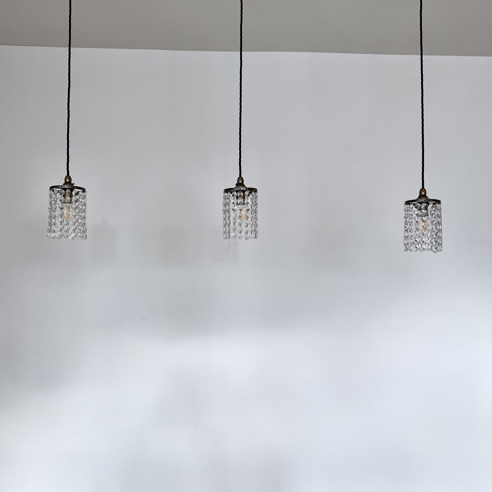 Brass Crystal Button Pendants