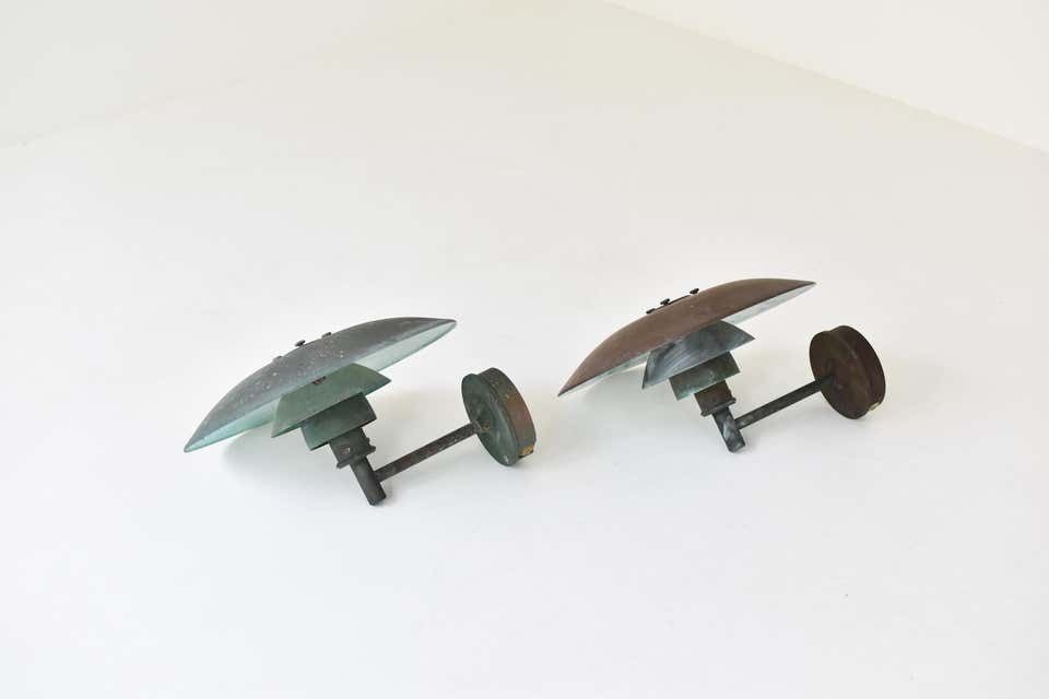 photo buy Set Ph 4.5 Copper Wall Lamps By Poul Henningsen For Louis Poulsen, Dk 1980s