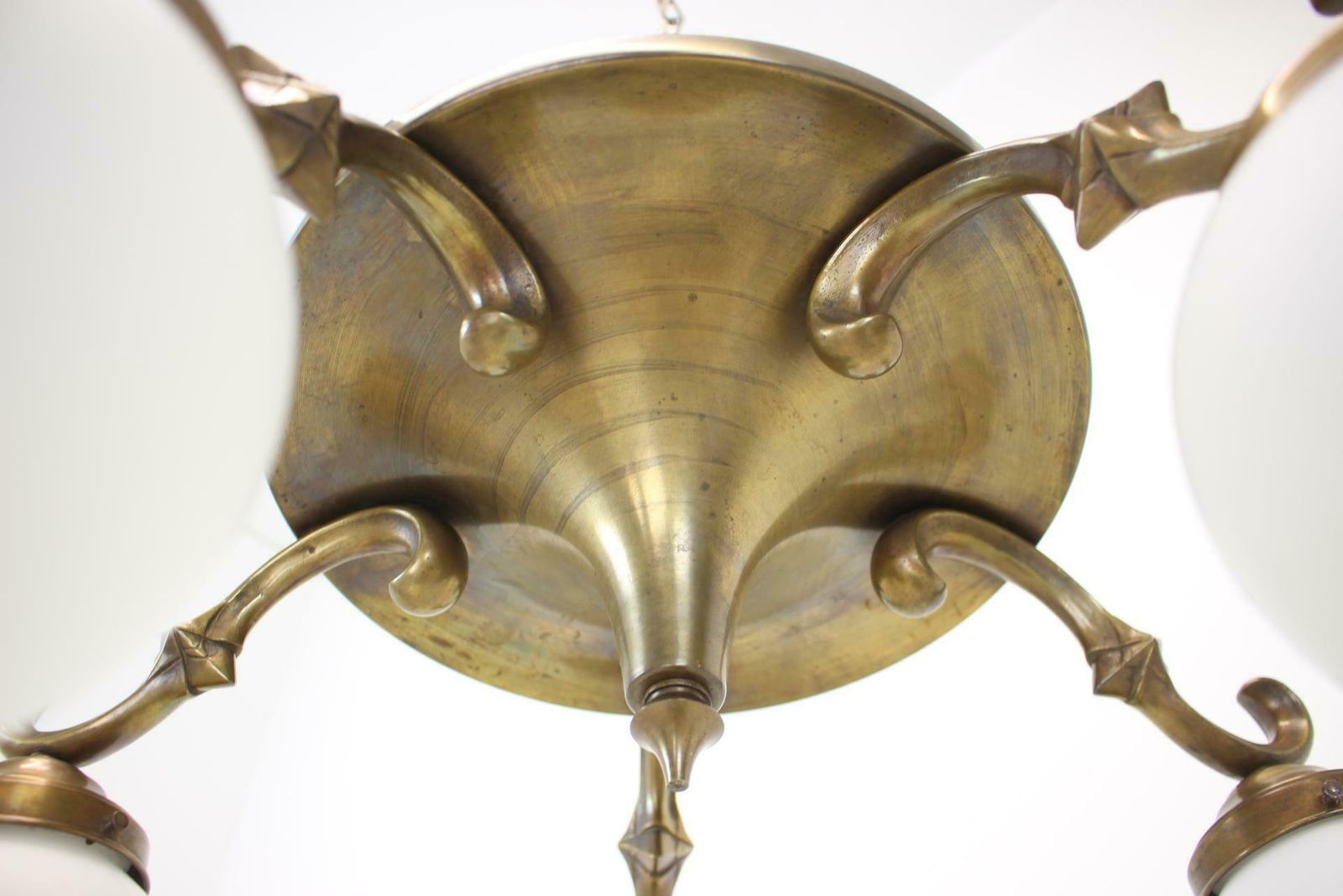 photo for sale Art Deco Large 5 Flamming Chandelier, 1930s