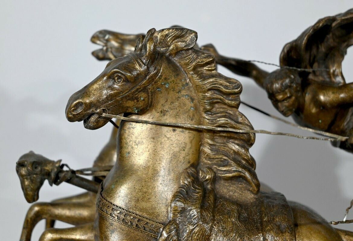Important Spelter Clock “Roman Race” By X.Raphanel – Late 19th Century photo vinterior
