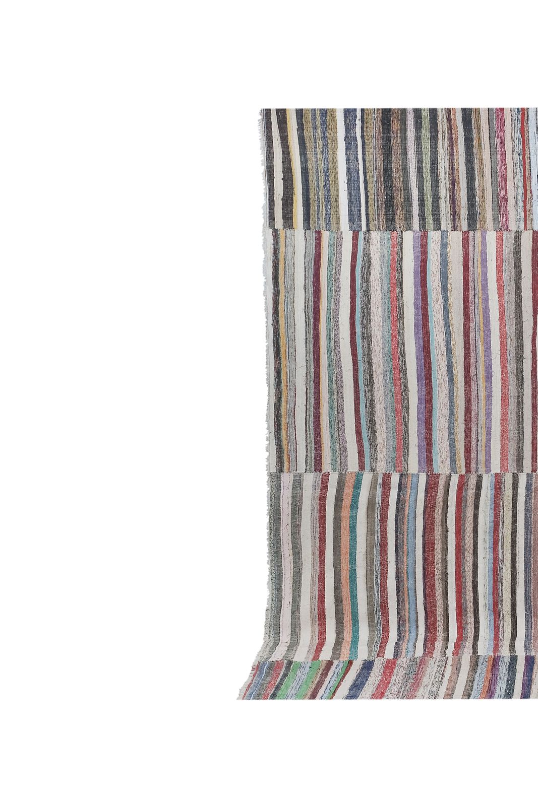Vintage Striped Turkish Flat Weave Kilim Rag 13'1'' X 13'2'' photo for sale