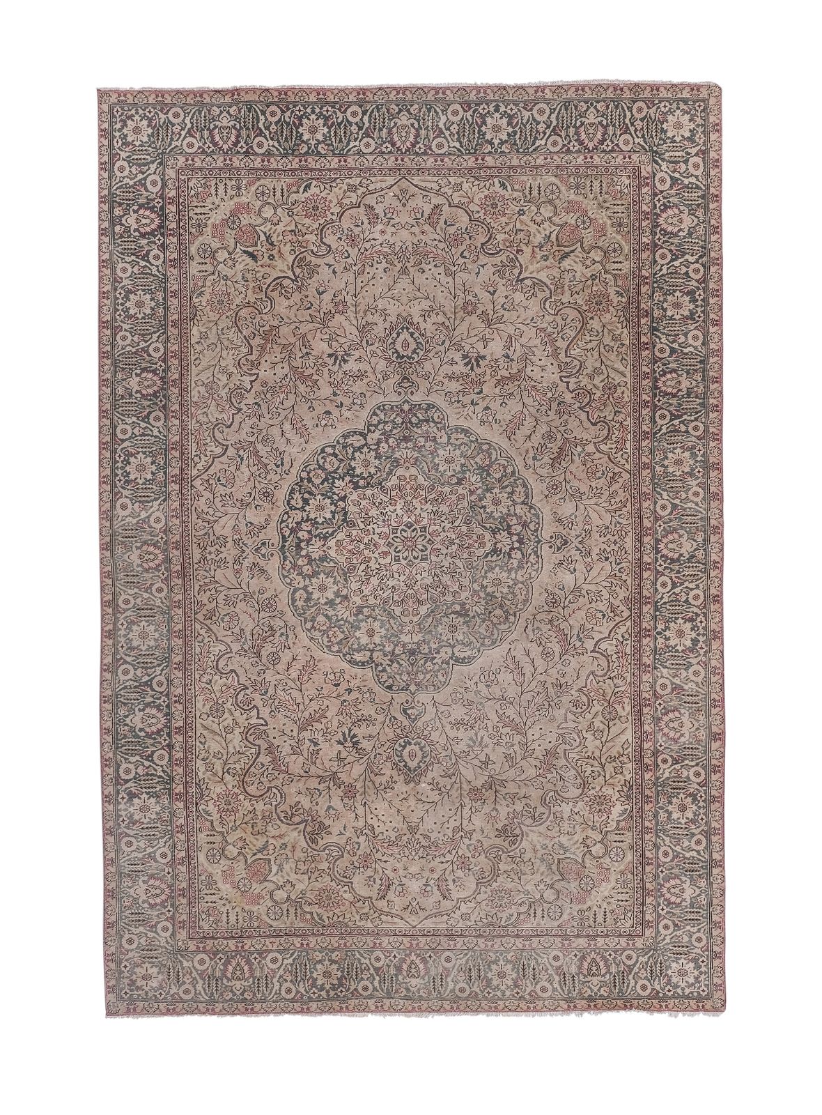 Vintage Turkish Sparta Carpet   Large Square Area Rug