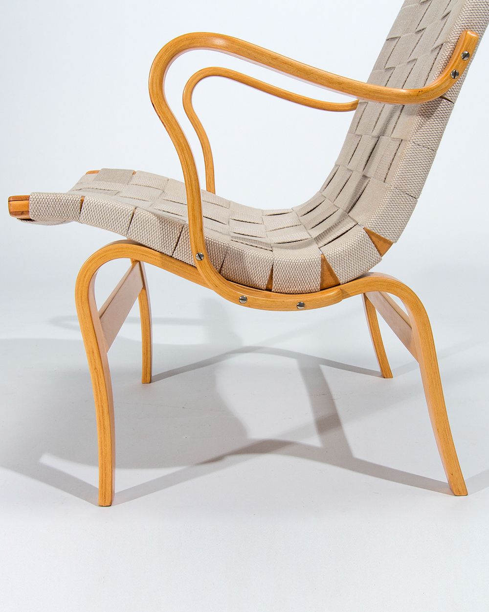 Bruno Mathsson Eva Armchairs In Beech & Linen, Mid Century Swedish Design 1960’s photo vinterior