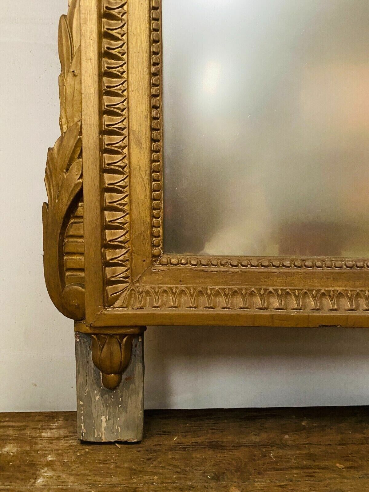994.0 Louis XVI Style Mirror In Wood And Gilded Stucco, 19th Century photo