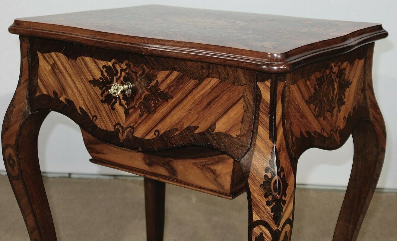3862.5 Exceptional Worker In Louis XV Marquetry, Napoleon III Period, 19th Century photo