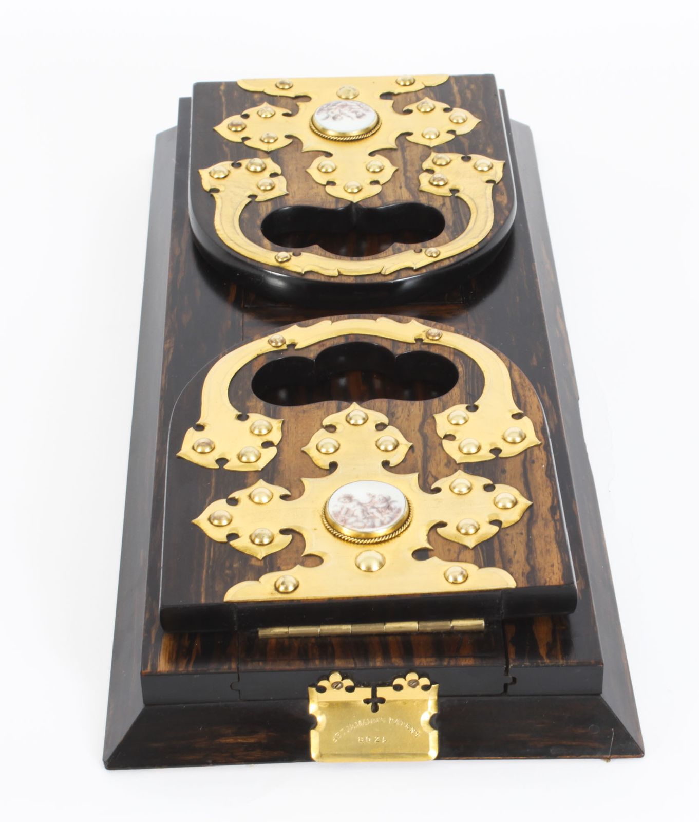 Antique English Coromandel & Ormolu Mounted Four Piece Desk Set Mid 19th C photo buy