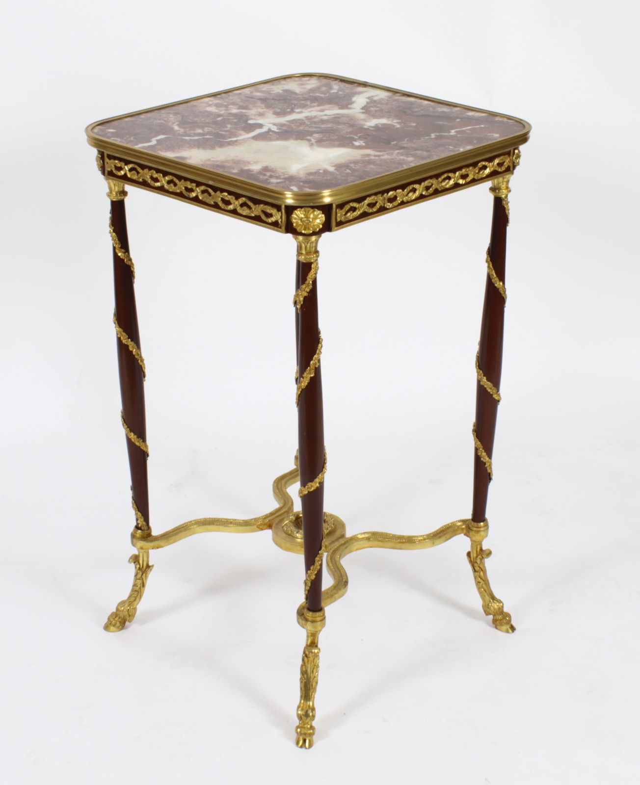 Vintage Pair Of French Louis Revival Ormolu Mounted Occasional Tables 20th C photo Furniture