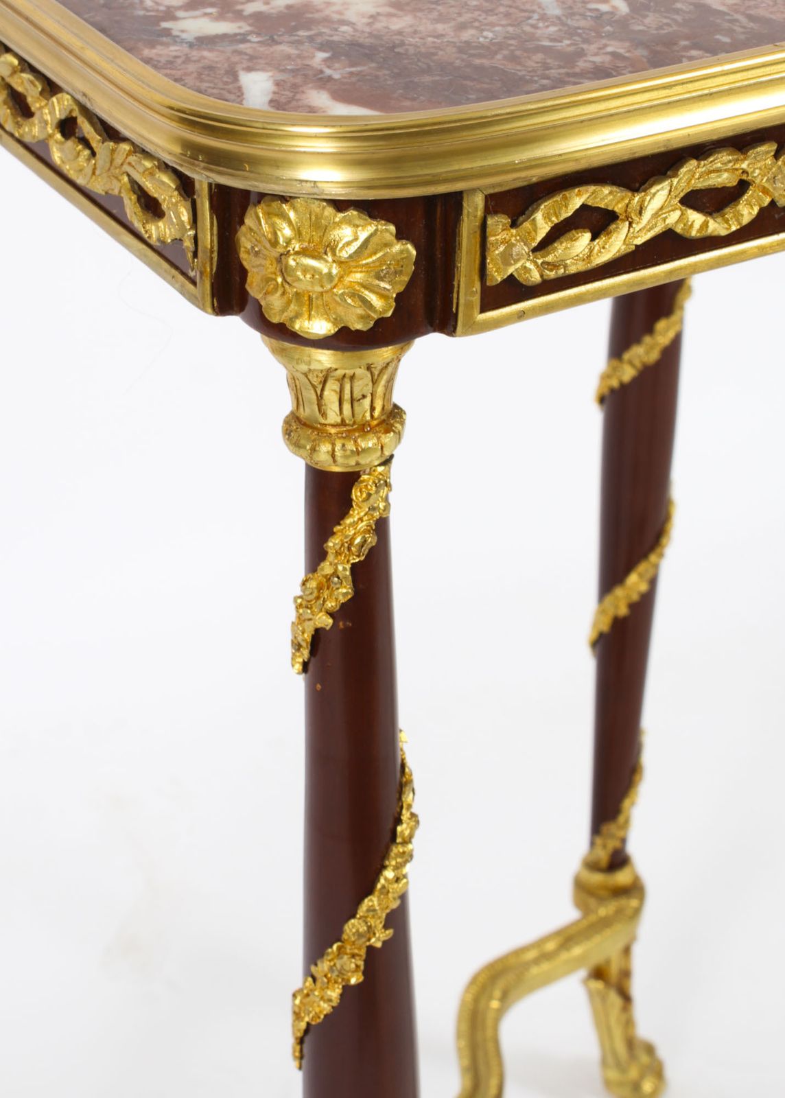 2350.0 Vintage Pair Of French Louis Revival Ormolu Mounted Occasional Tables 20th C photo