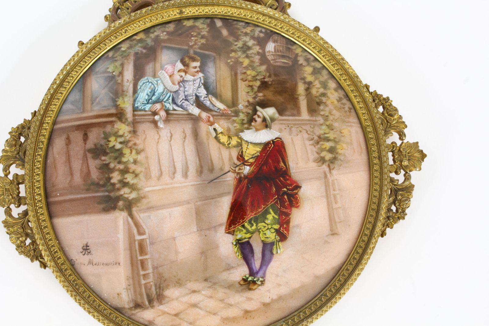 Antique French Limoges Ormolu Hand Mirror, Signed Joseph Meissonnier  19th C photo Home Decor