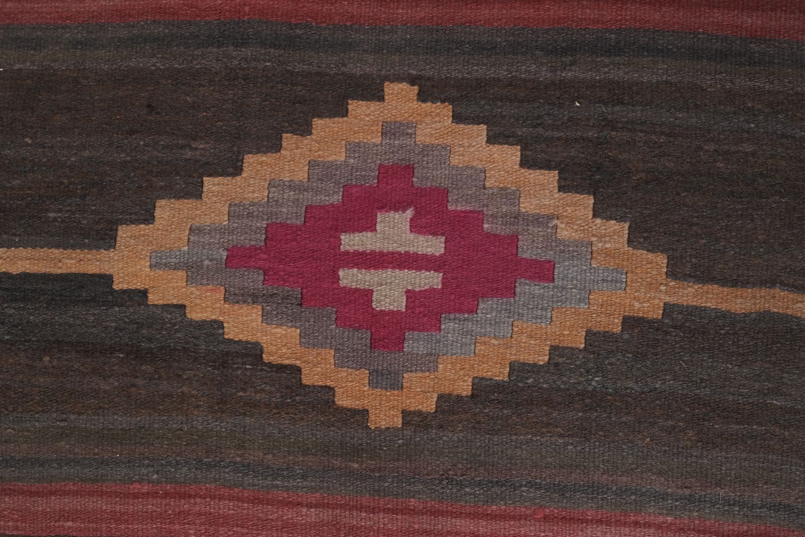 Vintage Striped Turkish Kilim Runner   Stair Tread photo vintage
