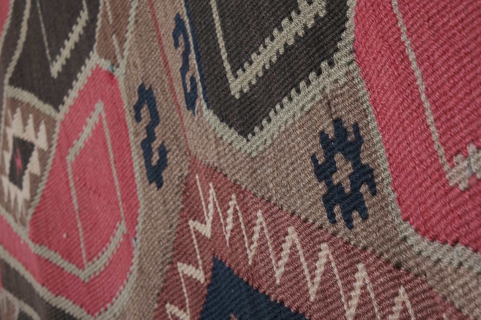 Mid 20th Century Decorative Long Vintage Kars Kilim Rug photo 1555.0