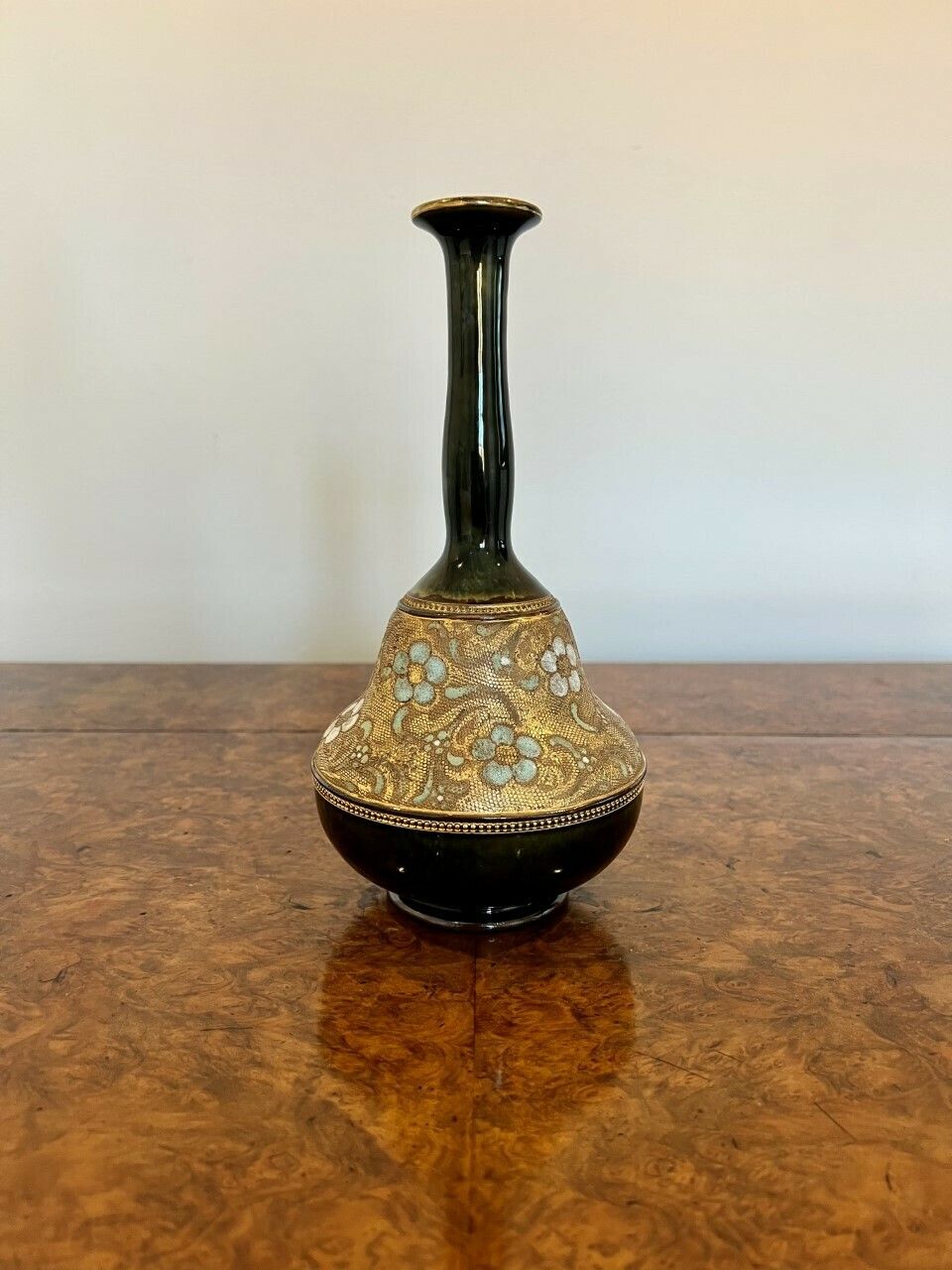 Unusual Shaped Pair Of Quality Antique Doulton Vases photo for sale