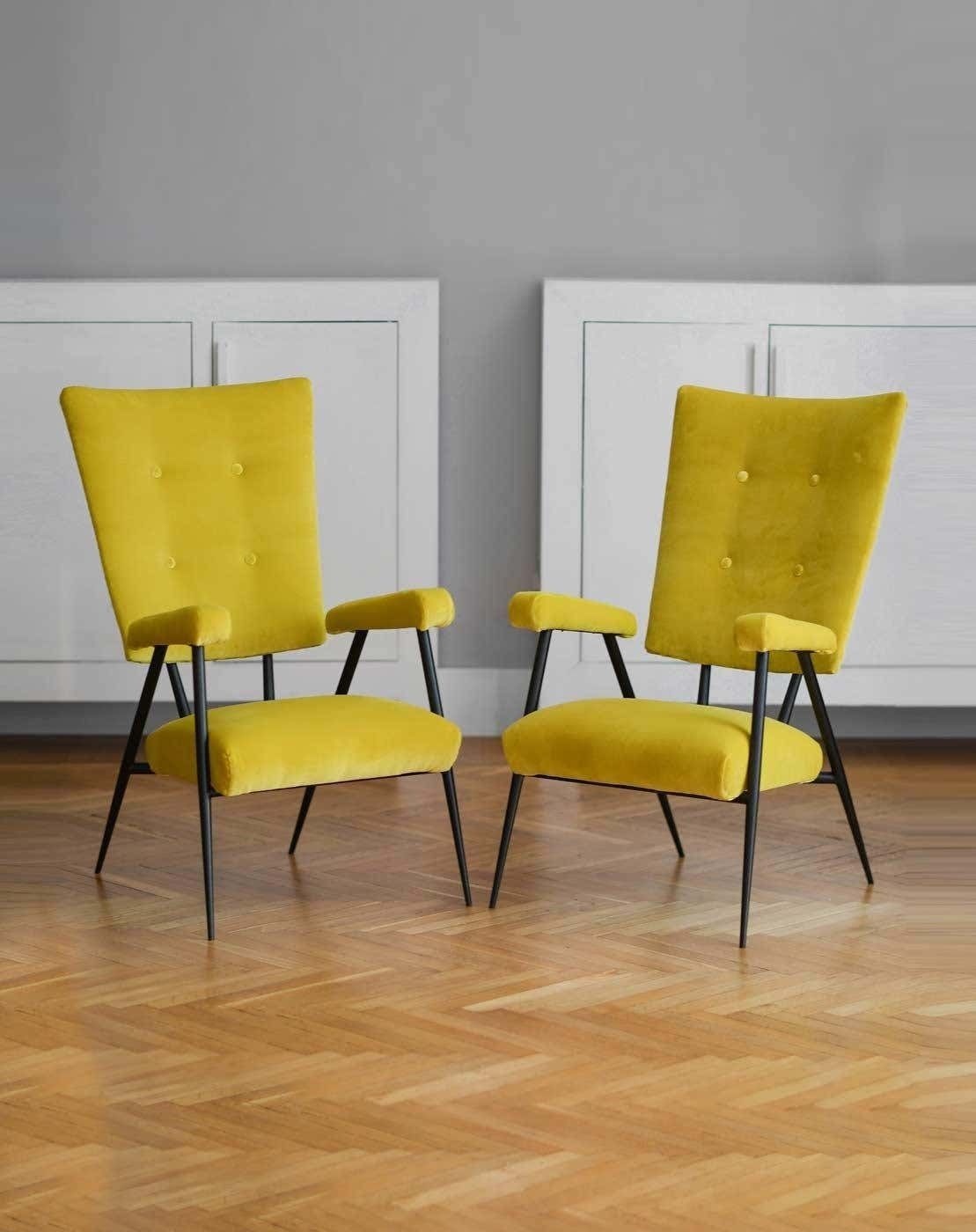Set Of 50''S Armchairs Lined In Dedar Fabric photo buy