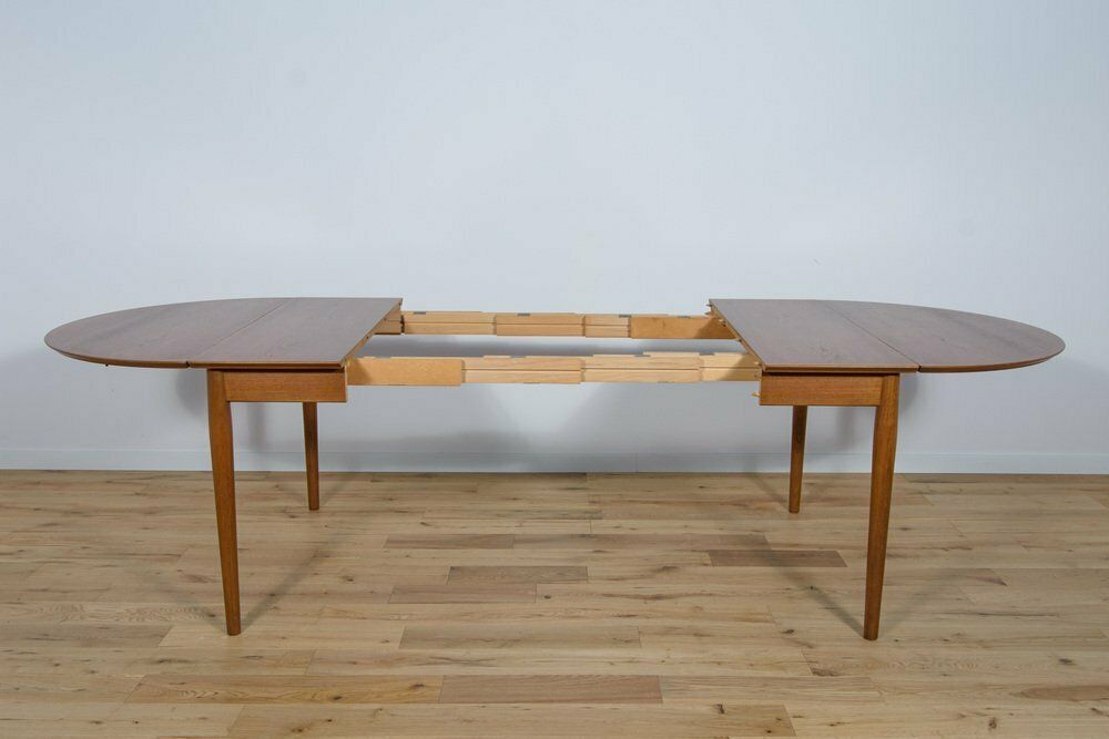 Furniture Mid Century Danish Extendable Dining Table In Teak, 1960s photo
