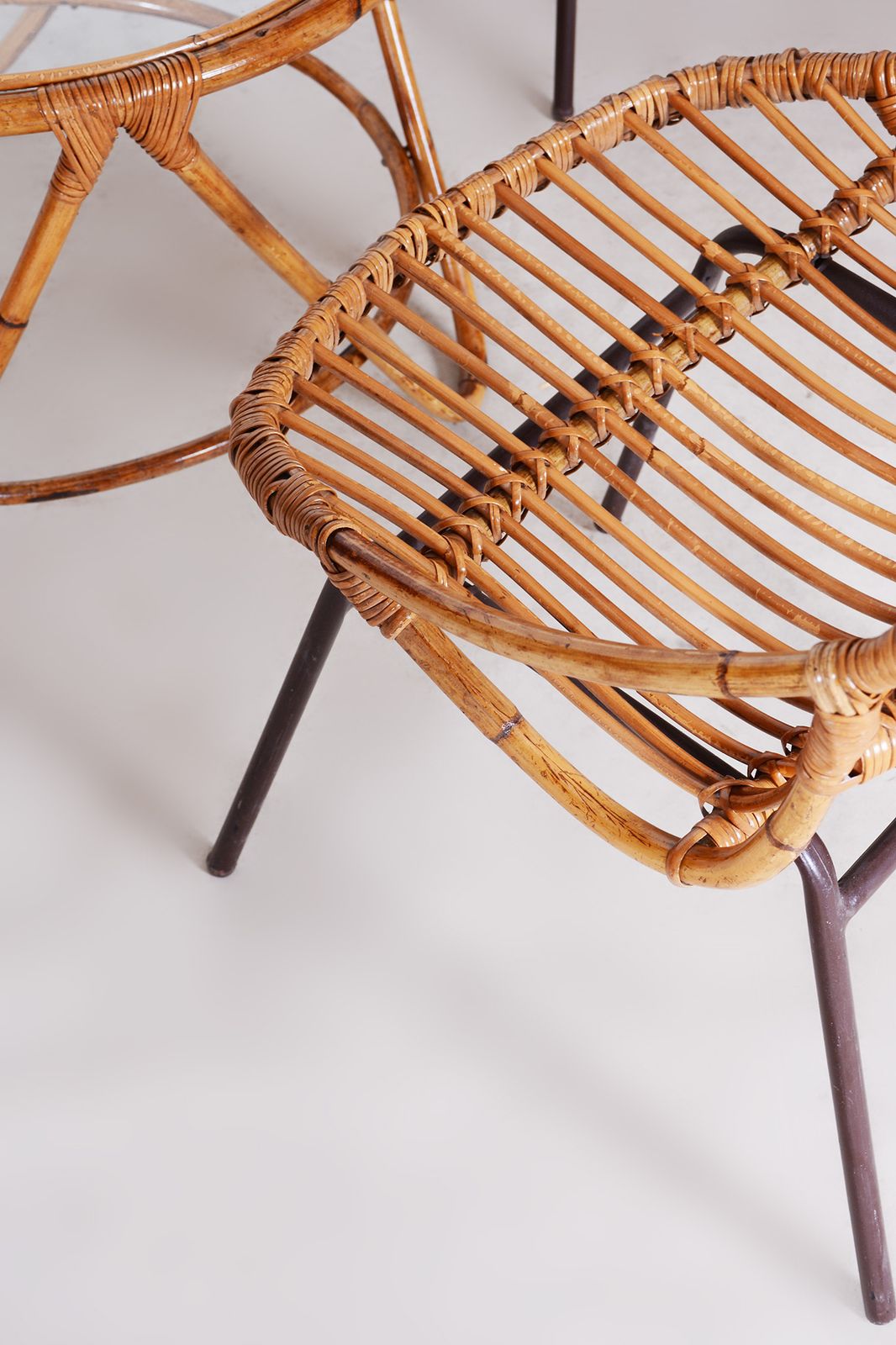 Art Deco Rattan Seating Set Designed By Alan Fuchs, Perfect Original Condition, Czechia, 1940s photo for sale