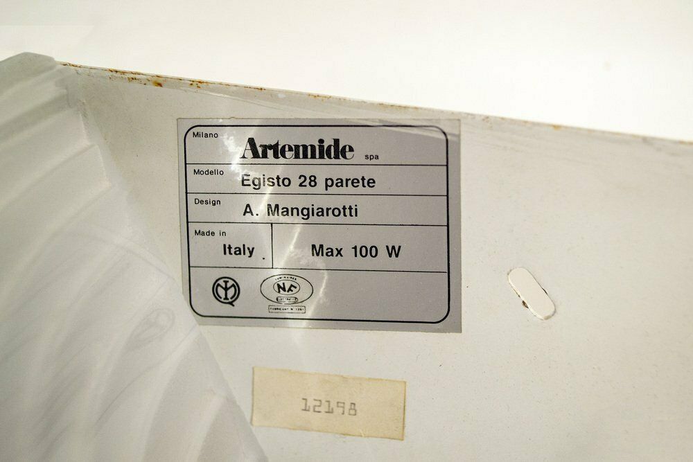 Italian Egisto 28 Wall Light By Angelo Mangiarotti For Artemide, 1980s, Set Of 2 photo vinterior