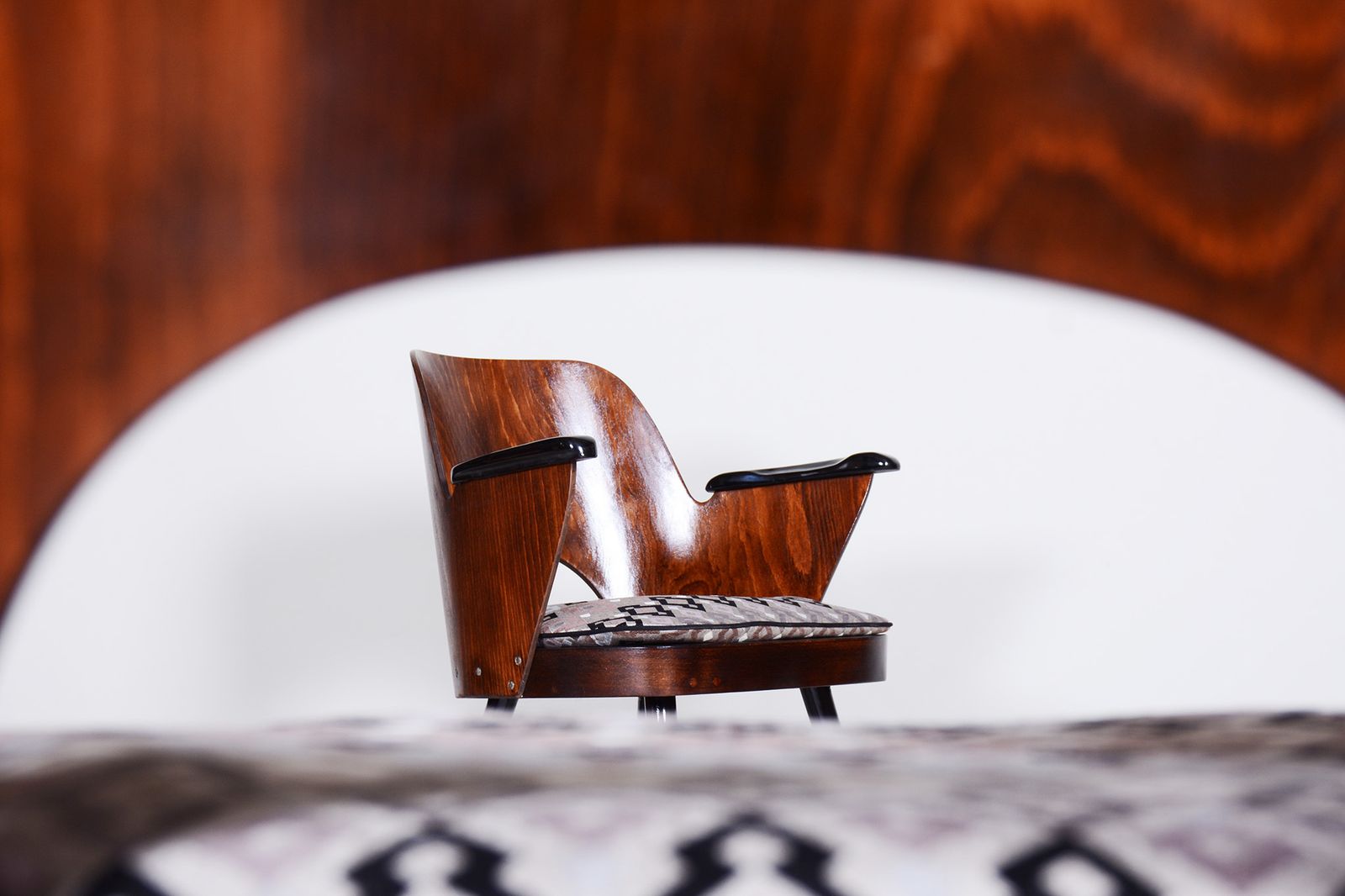 photo furniture Restored Pair Of Mid Century Armchairs By Oswald Heardtl, Beech, Czechia, 1950s