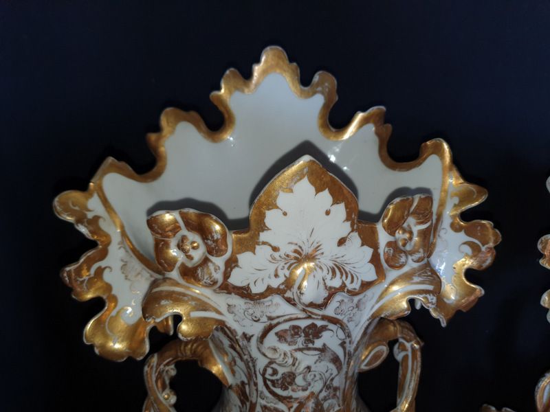 Pair Of Large Ornamental Vases In Paris Porcelain Xixth   60cm photo 2000.0