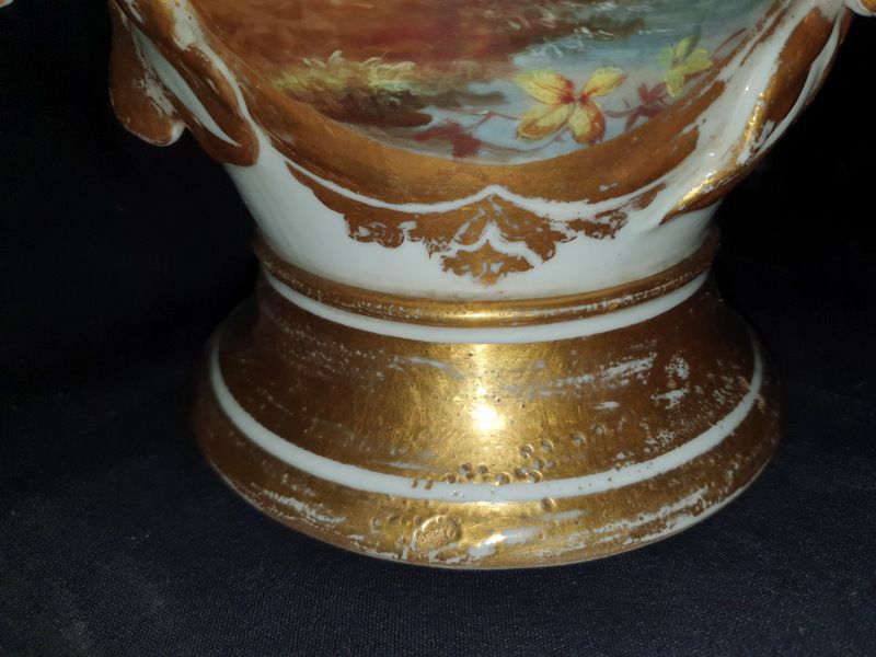 Home Decor Pair Of Large Ornamental Vases In Paris Porcelain Xixth   60cm photo
