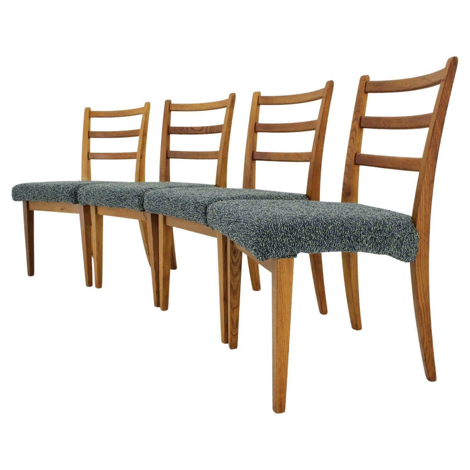 1960s Set Of 4 Oak Dining Chairs ,Czechoslovakia