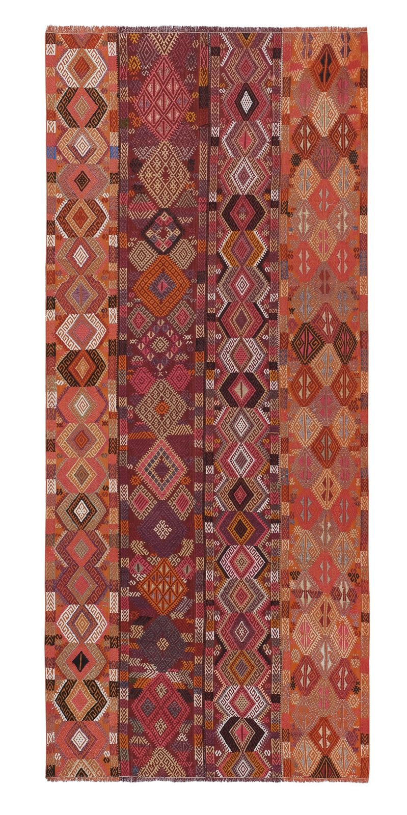 Vintage Turkish Sivas Jajim Kilim Rug 4'6'' X 10'4''