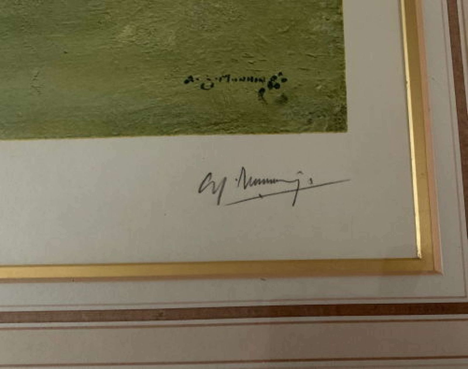 Sir Alfred Munnings, "The Paddock Epsom At The Spring Meeting", 1953, Artists Proof, Signed photo furniture