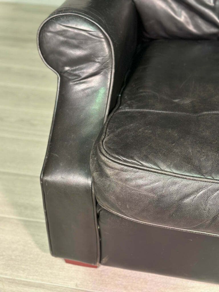 Black Leather Danish Armchair C.1980’s photo vinterior