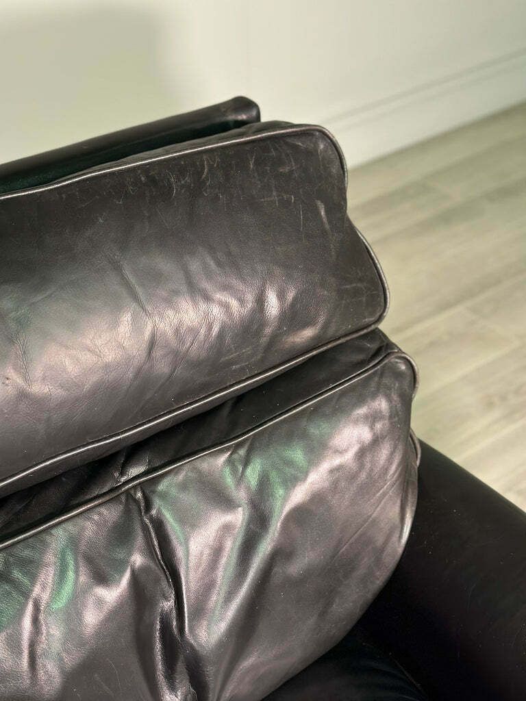 400.0 Black Leather Danish Armchair C.1980’s photo