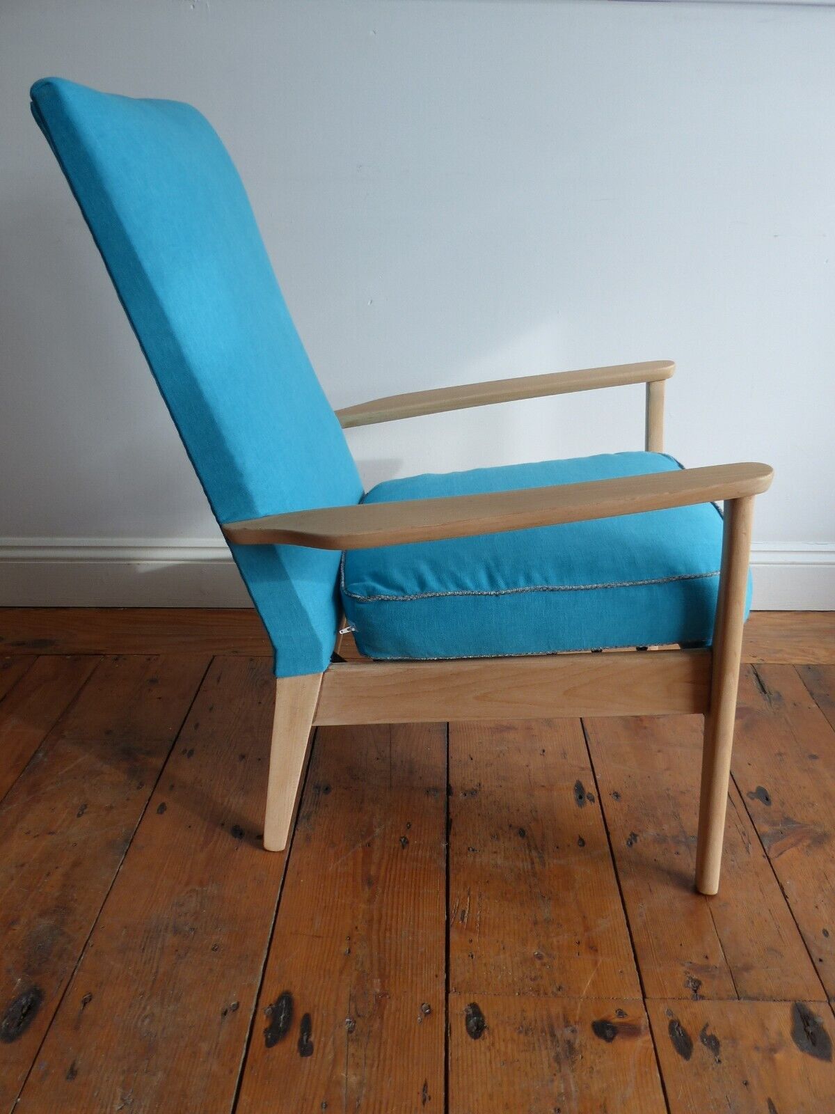 Mid Century Vintage Parker Knoll Beech Armchair Refurbished Top photo for sale