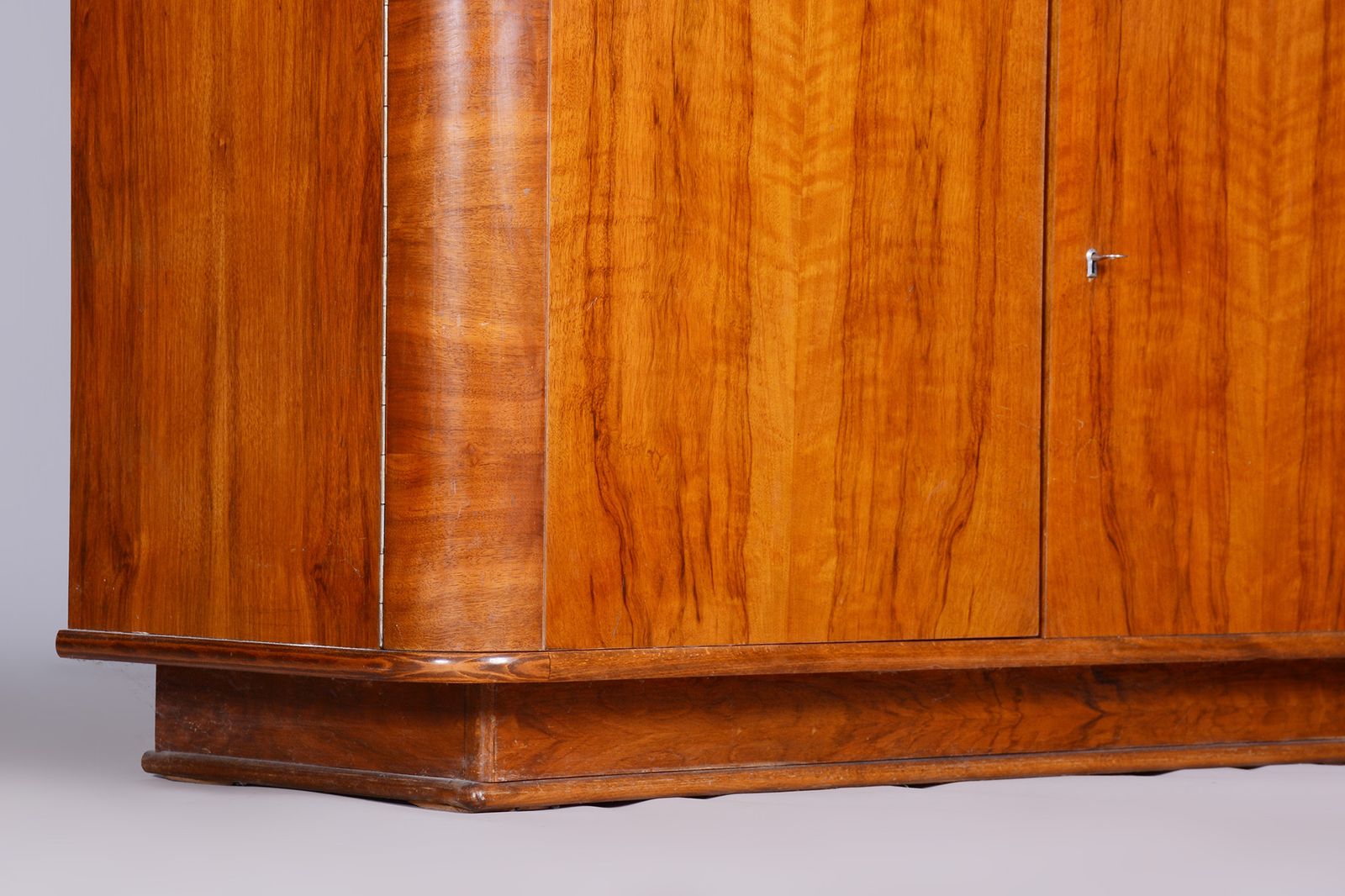 Art Deco Walnut Bookcase, Well Preserved Original Condition, Czechia, 1950s photo for sale