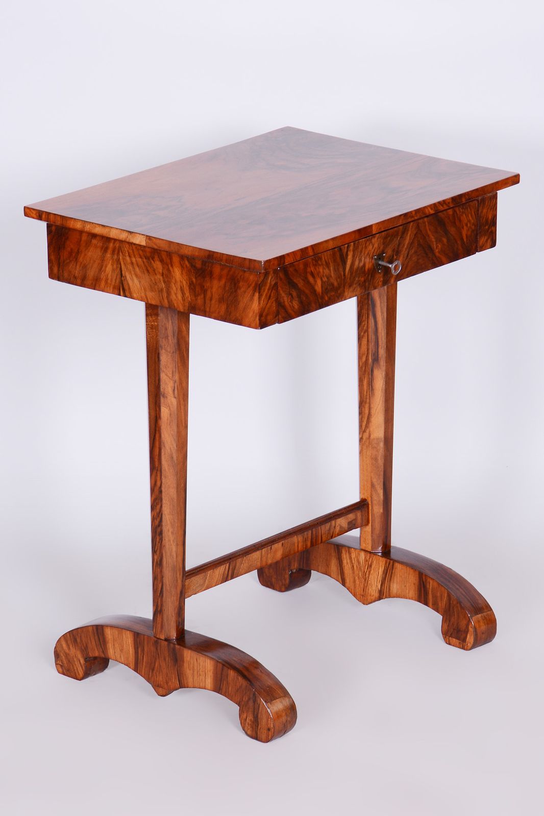 Small Biedermeier Side Table, Restored, Walnut, Austria, 1820s